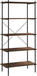 vidaXL Opbergrek 5 laags 80x40x163 cm zwart en naturel