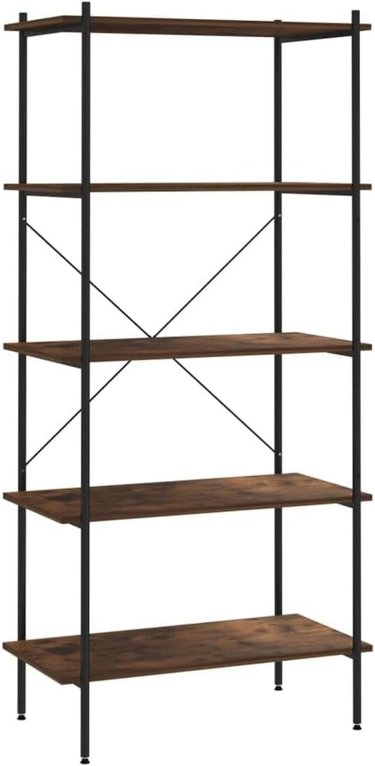 vidaXL Opbergrek 5 laags 80x40x163 cm zwart en naturel