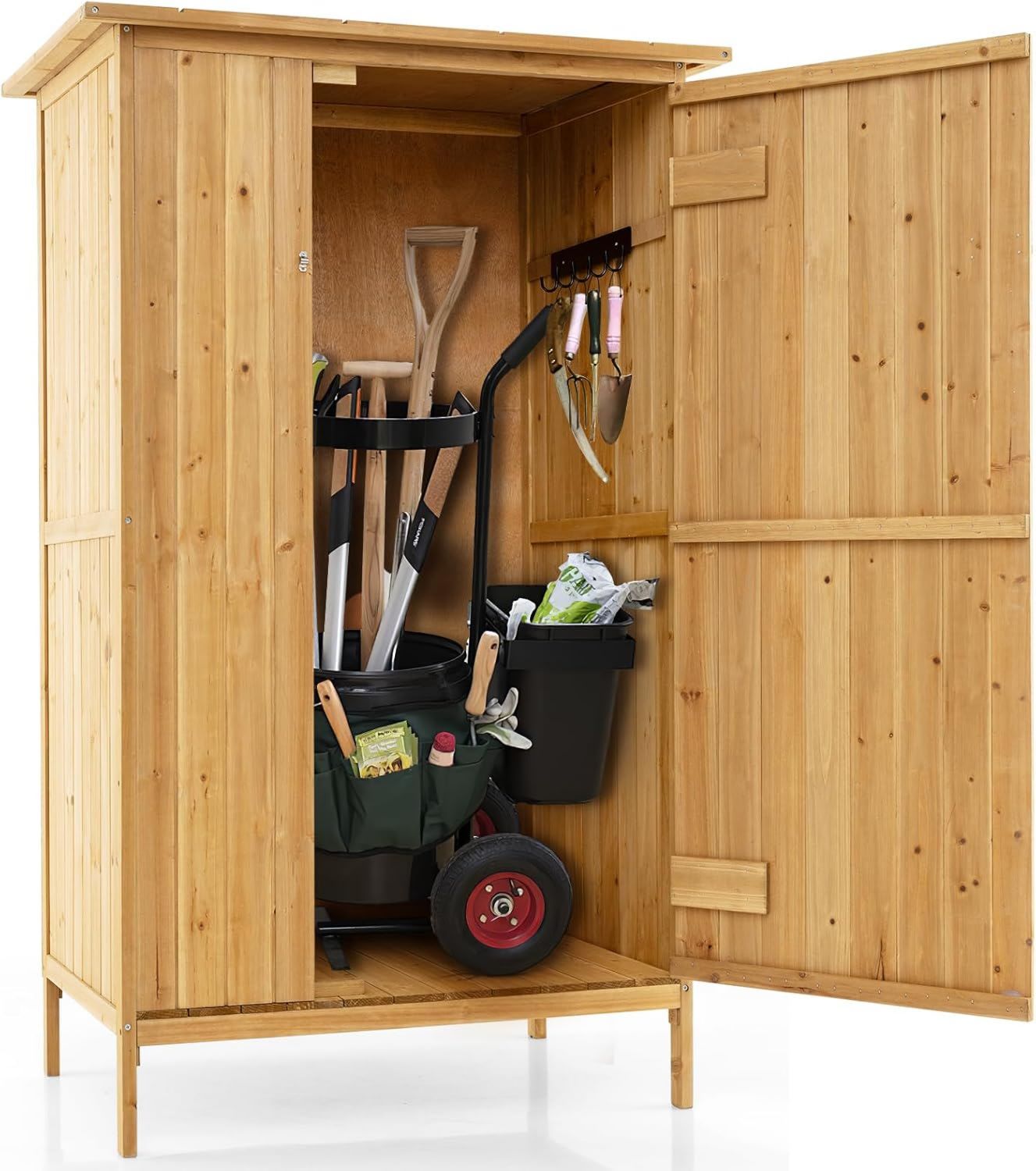 Tavolo da Esterno per Piante Tavolo da Giardino con Piano di Lavoro Impermeabile Tavolo da Lavoro in Legno con 1 Ripiano Regolabile 48x98x95 cm. Grigio