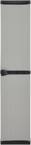Armadietto Tidyard da Giardino con 3 Ripiani e cm Mobile 34 x 40 x 168 Grigio Nero per Attrezzi