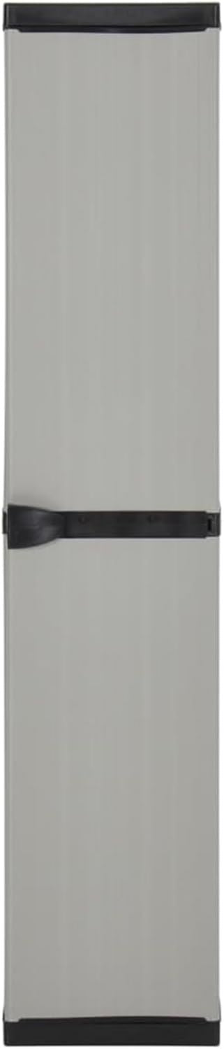 Armadietto Tidyard da Giardino con 3 Ripiani e cm Mobile 34 x 40 x 168 Grigio Nero per Attrezzi
