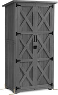 armadio M MCombo da giardino in casetta da giardino piccola resistente alle intemperie casetta legno Grigio per attrezzi da esterno per area esterna balcone terrazza 55 90 169cm 0878 F